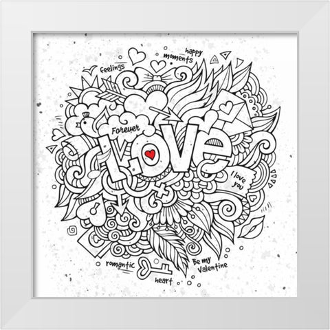 Love Cloud White Modern Wood Framed Art Print by BoMo