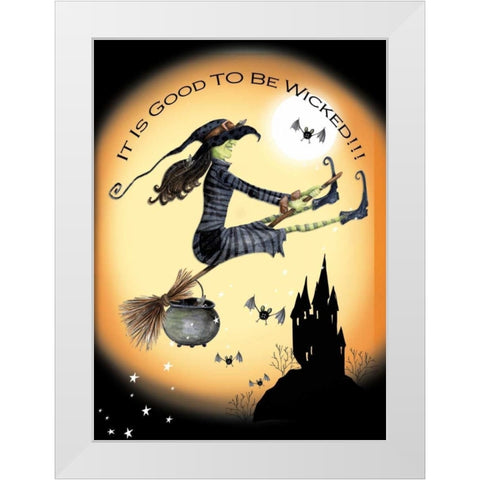Good to be Wicked White Modern Wood Framed Art Print by P.S. Art Studios