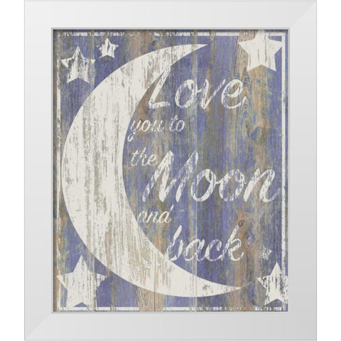 To the Moon White Modern Wood Framed Art Print by P.S. Art Studios