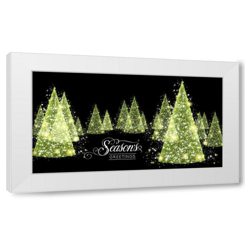 Seasons Greetings White Modern Wood Framed Art Print by P.S. Art Studios