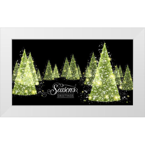 Seasons Greetings White Modern Wood Framed Art Print by P.S. Art Studios