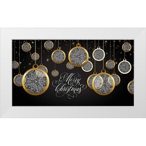 Merry Christmas White Modern Wood Framed Art Print by P.S. Art Studios