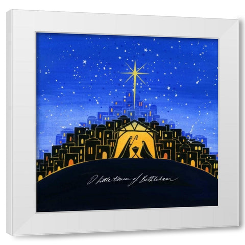 Bethlehem White Modern Wood Framed Art Print by P.S. Art Studios