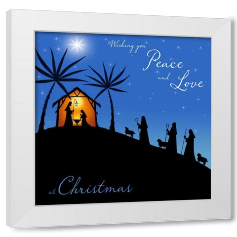 Wishing You Peace - Shepherds White Modern Wood Framed Art Print by P.S. Art Studios