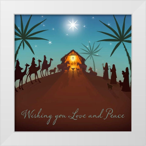 Wishing You Love White Modern Wood Framed Art Print by P.S. Art Studios