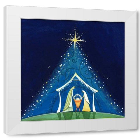 Above a Star White Modern Wood Framed Art Print by P.S. Art Studios