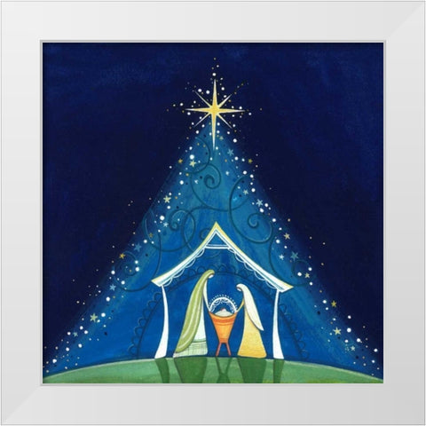 Above a Star White Modern Wood Framed Art Print by P.S. Art Studios