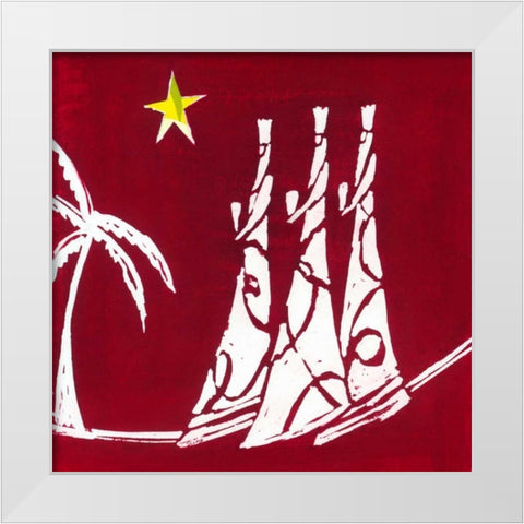 Wisemen White Modern Wood Framed Art Print by P.S. Art Studios