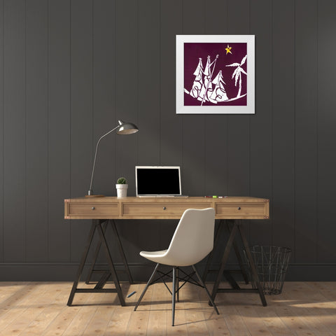 Shepherds White Modern Wood Framed Art Print by P.S. Art Studios