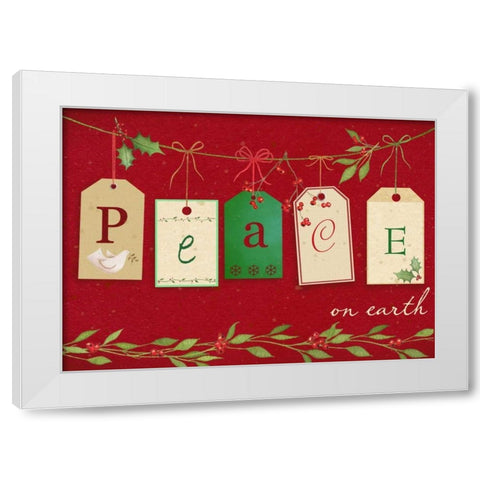 Peace White Modern Wood Framed Art Print by P.S. Art Studios