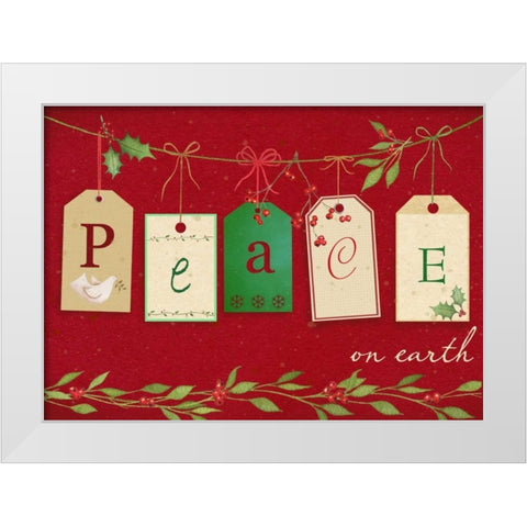 Peace White Modern Wood Framed Art Print by P.S. Art Studios