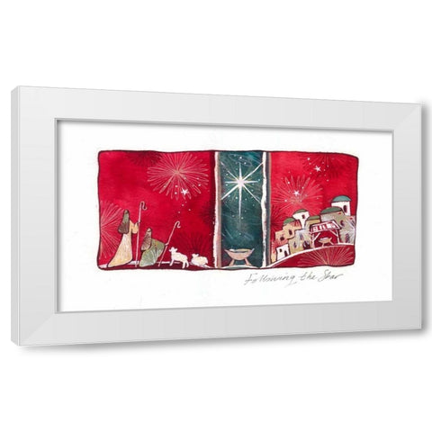 Following the Star White Modern Wood Framed Art Print by P.S. Art Studios