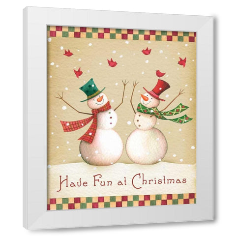 Have Fun at Christmas White Modern Wood Framed Art Print by P.S. Art Studios