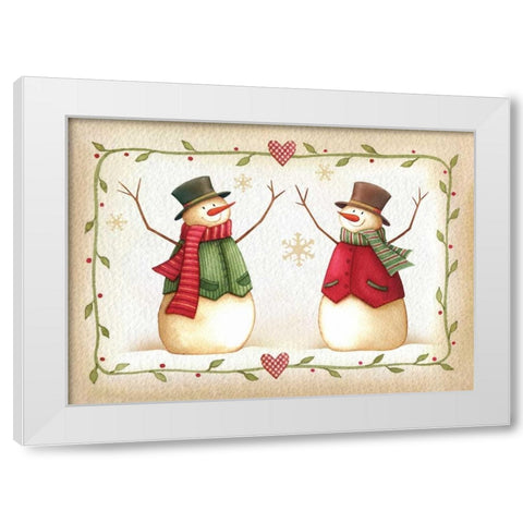 Holiday Joy White Modern Wood Framed Art Print by P.S. Art Studios