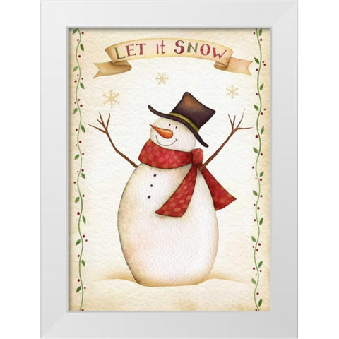 Let It Snow White Modern Wood Framed Art Print by P.S. Art Studios