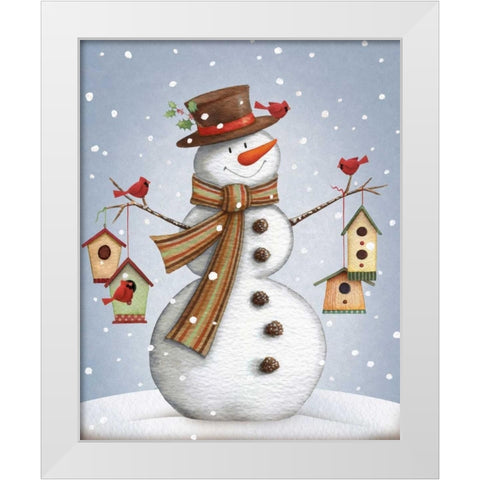 Season Birds White Modern Wood Framed Art Print by P.S. Art Studios