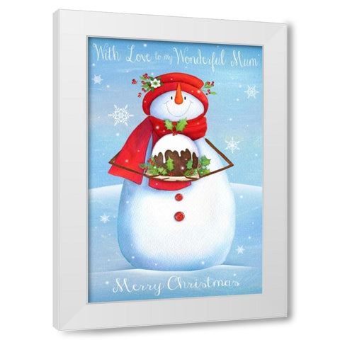 Merry Christmas White Modern Wood Framed Art Print by P.S. Art Studios
