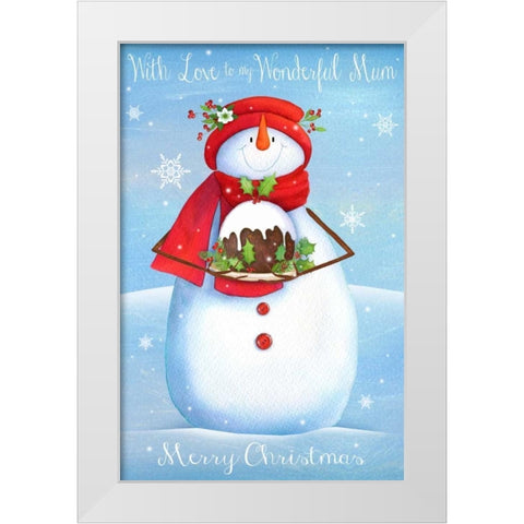 Merry Christmas White Modern Wood Framed Art Print by P.S. Art Studios