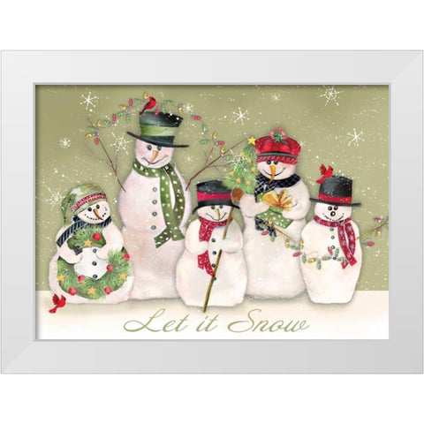 Let It Snow White Modern Wood Framed Art Print by P.S. Art Studios