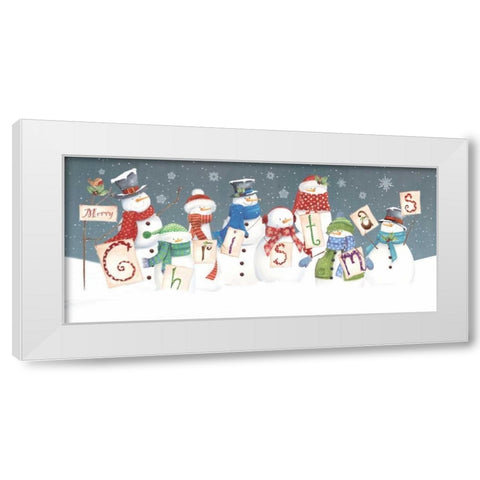 Merry Christmas White Modern Wood Framed Art Print by P.S. Art Studios