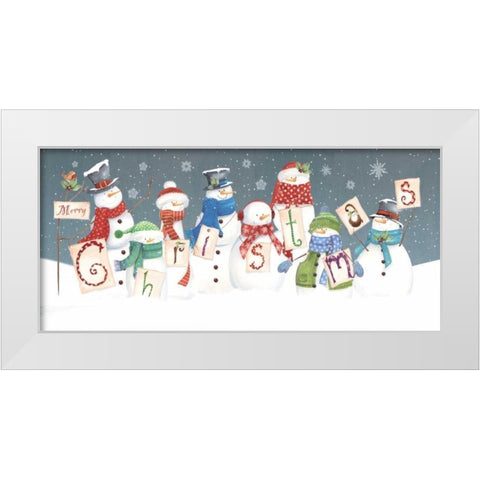 Merry Christmas White Modern Wood Framed Art Print by P.S. Art Studios