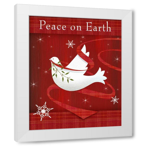 Peace on Earth White Modern Wood Framed Art Print by P.S. Art Studios