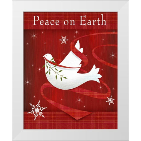 Peace on Earth White Modern Wood Framed Art Print by P.S. Art Studios