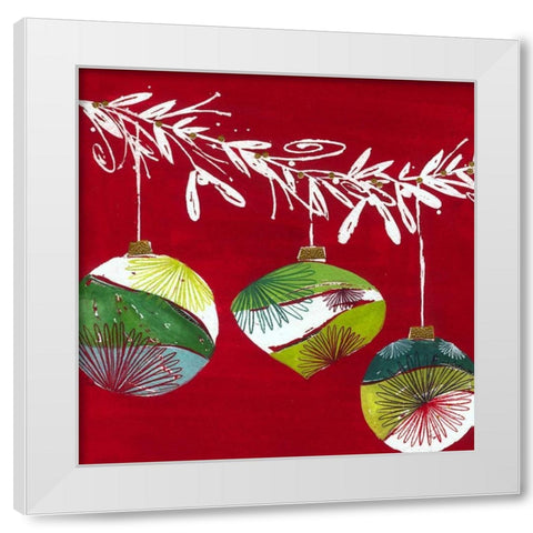 Ornaments White Modern Wood Framed Art Print by P.S. Art Studios