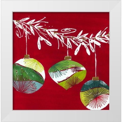 Ornaments White Modern Wood Framed Art Print by P.S. Art Studios