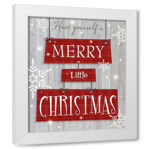 Merry Little Christmas White Modern Wood Framed Art Print by P.S. Art Studios