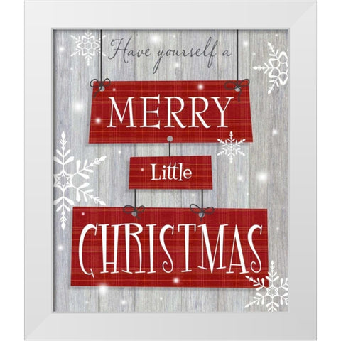 Merry Little Christmas White Modern Wood Framed Art Print by P.S. Art Studios