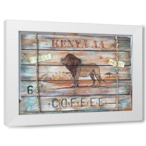 Kenya AA Coffee White Modern Wood Framed Art Print by P.S. Art Studios