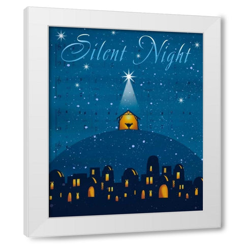 Silent Night White Modern Wood Framed Art Print by P.S. Art Studios