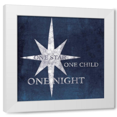 One Star White Modern Wood Framed Art Print by P.S. Art Studios