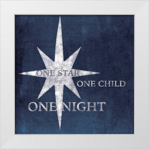 One Star White Modern Wood Framed Art Print by P.S. Art Studios