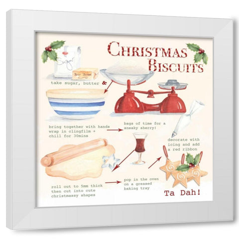 Christmas Biscuits White Modern Wood Framed Art Print by P.S. Art Studios