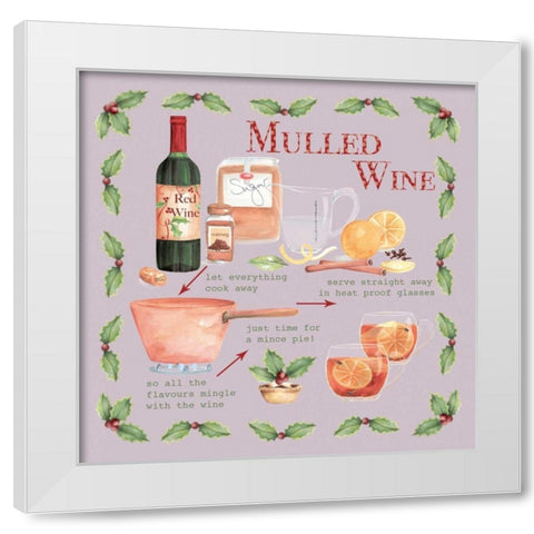 Mulled Wine Christmas White Modern Wood Framed Art Print by P.S. Art Studios