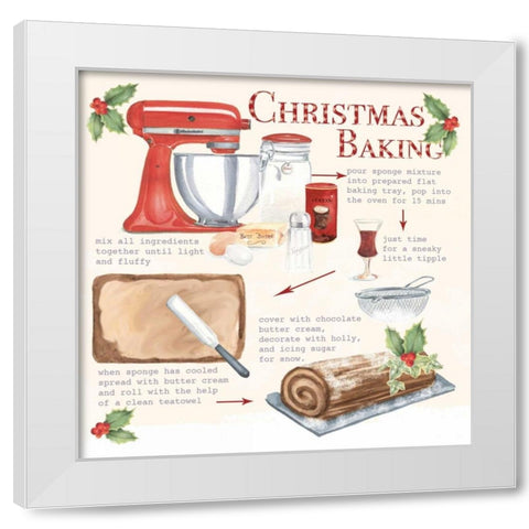 Christmas Baking White Modern Wood Framed Art Print by P.S. Art Studios