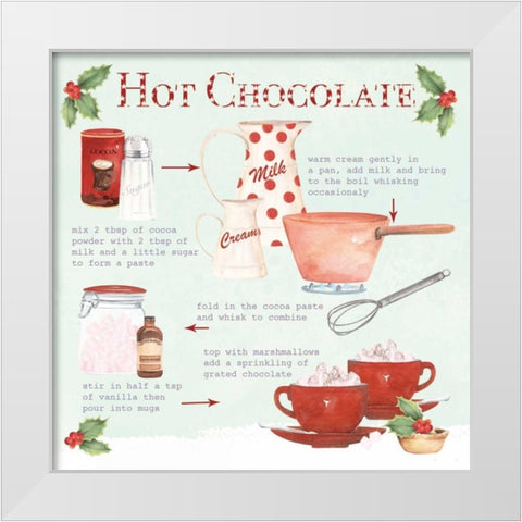Christmas Hot Chocolate White Modern Wood Framed Art Print by P.S. Art Studios