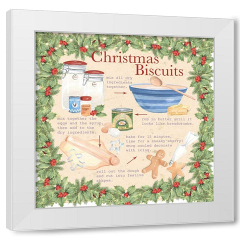Christmas Biscuits White Modern Wood Framed Art Print by P.S. Art Studios