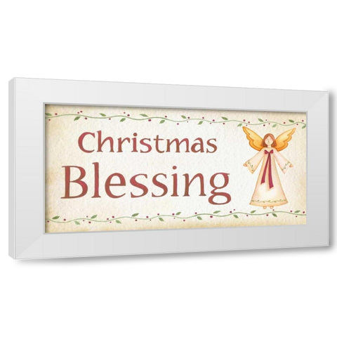 Christmas Blessing White Modern Wood Framed Art Print by P.S. Art Studios
