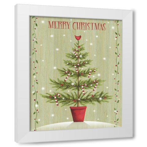 Merry Christmas White Modern Wood Framed Art Print by P.S. Art Studios