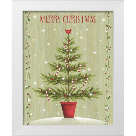 Merry Christmas White Modern Wood Framed Art Print by P.S. Art Studios