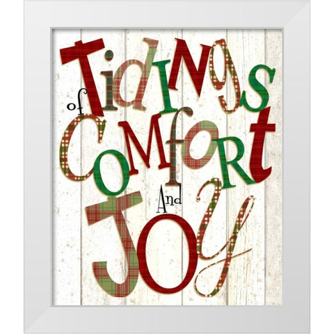 Tidings White Modern Wood Framed Art Print by P.S. Art Studios