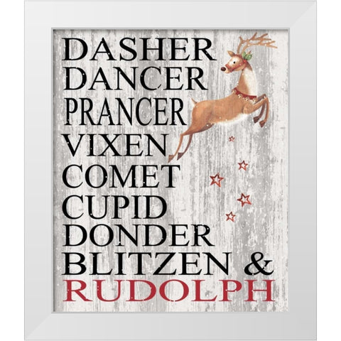 Dasher White Modern Wood Framed Art Print by P.S. Art Studios