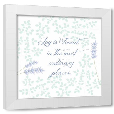 Joy Is White Modern Wood Framed Art Print by P.S. Art Studios