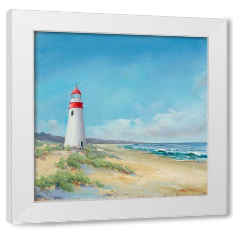 Lighthouse White Modern Wood Framed Art Print by P.S. Art Studios