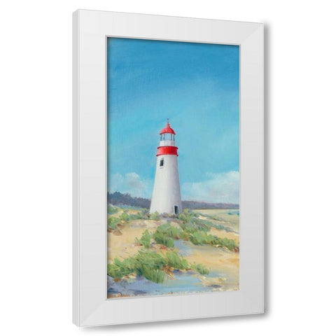 Lighthouse Tall White Modern Wood Framed Art Print by P.S. Art Studios
