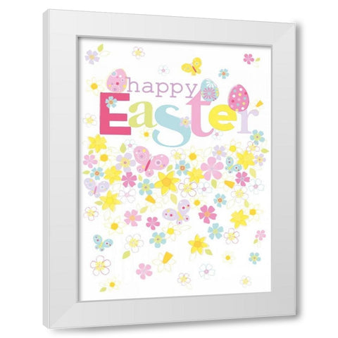 Happy Easter White Modern Wood Framed Art Print by P.S. Art Studios