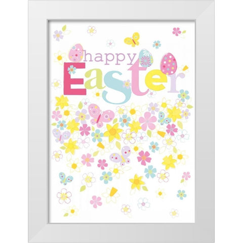 Happy Easter White Modern Wood Framed Art Print by P.S. Art Studios